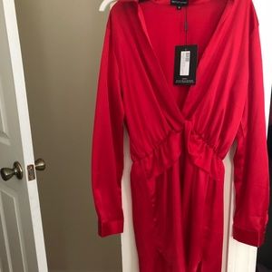 Pretty little thing red silk dress